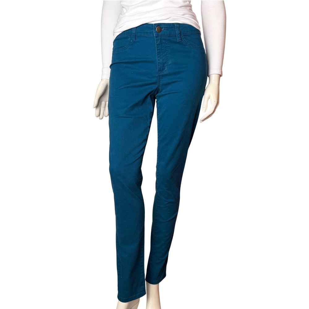 Calvin Klein Jeggings Skinny Jeans Turqouise Soft Stretchy Faux Pockets Sz 6